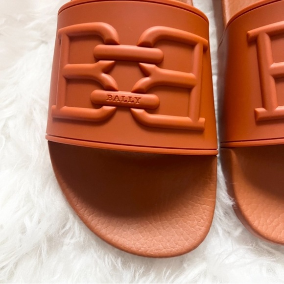 New! BALLY “Scotty” BB Logo Chain Pool Slides Sandals - Picture 3 of 9